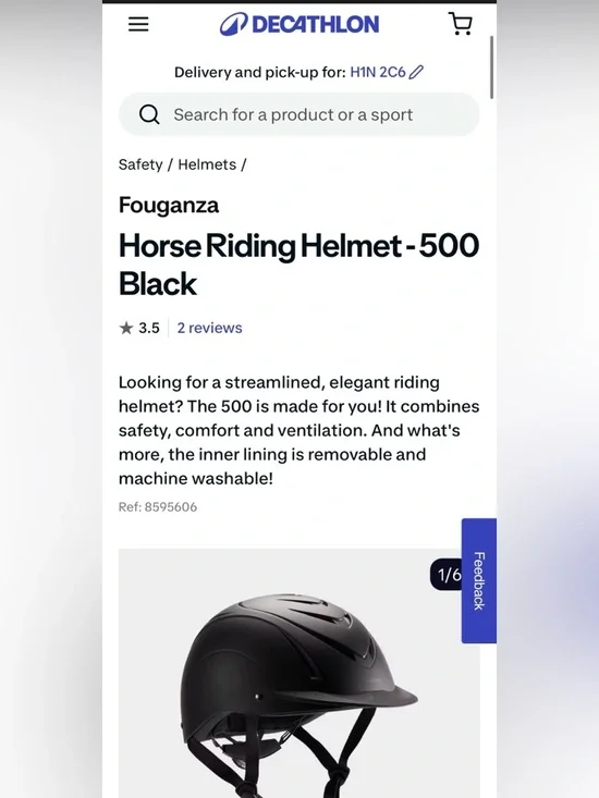 Equestrian Riding Helmet - Adjustable Size Medium - Picture 5 of 5